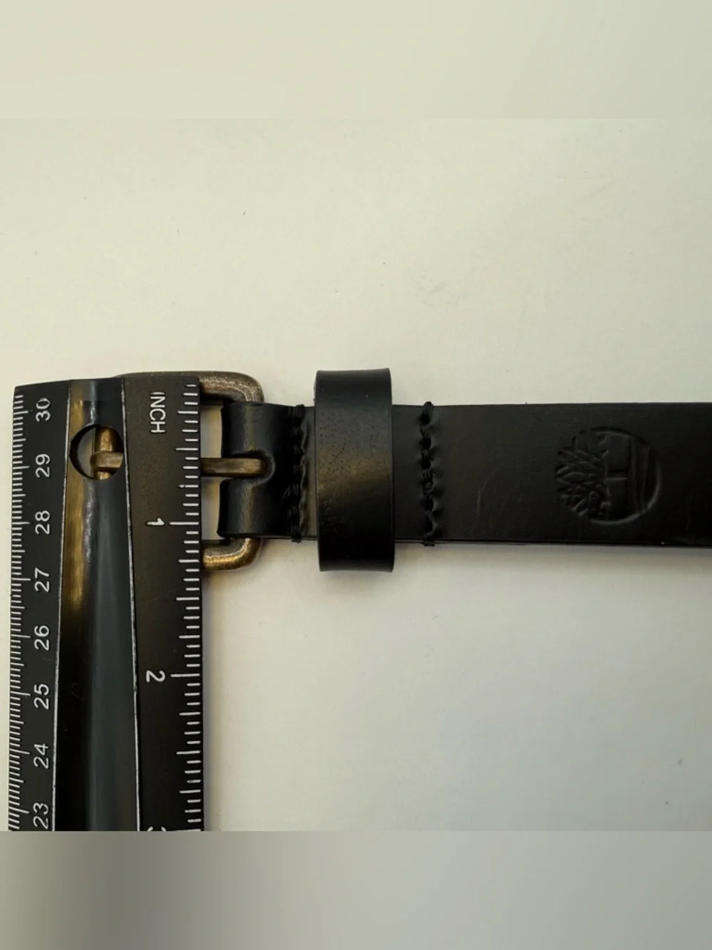 Timberland Genuine Leather Black Belt Antique Brass Buckle Size XL India